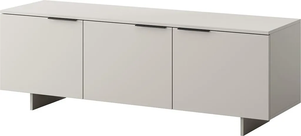 Meuble TV Beige pour Salon 150 cm Canterbury Idéal Grands Écrans Plat