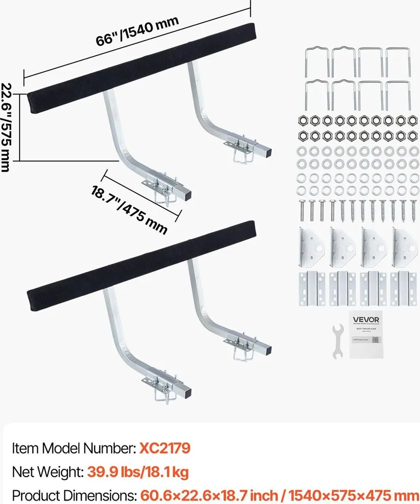 Solution de centrage pour remorque bateau acier épais 2 pièces kit