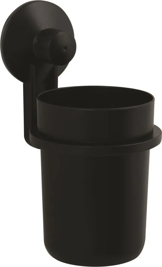Gobelet porte-brosse à dents sans percer MSV® support ventouse noir