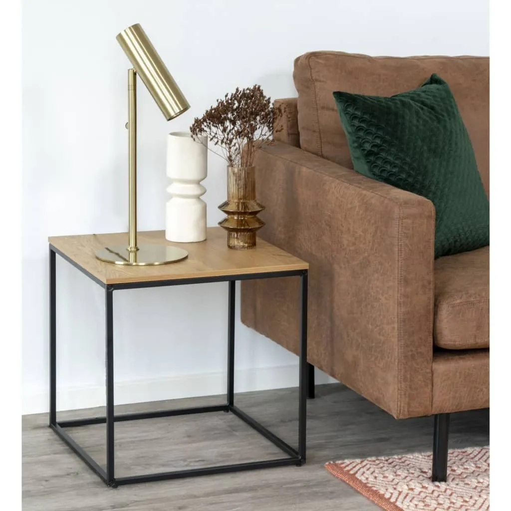 Table d'angle Vita noir et imitation chêne - Bureau de coin moderne - 5