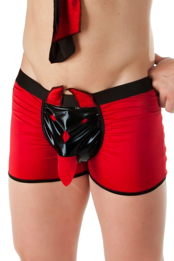 Andalea Herren-Boxershorts Teufel Männer Boxer SW/108 Herrenslip Unterhosen, rot, Gr. L/XL=6/7