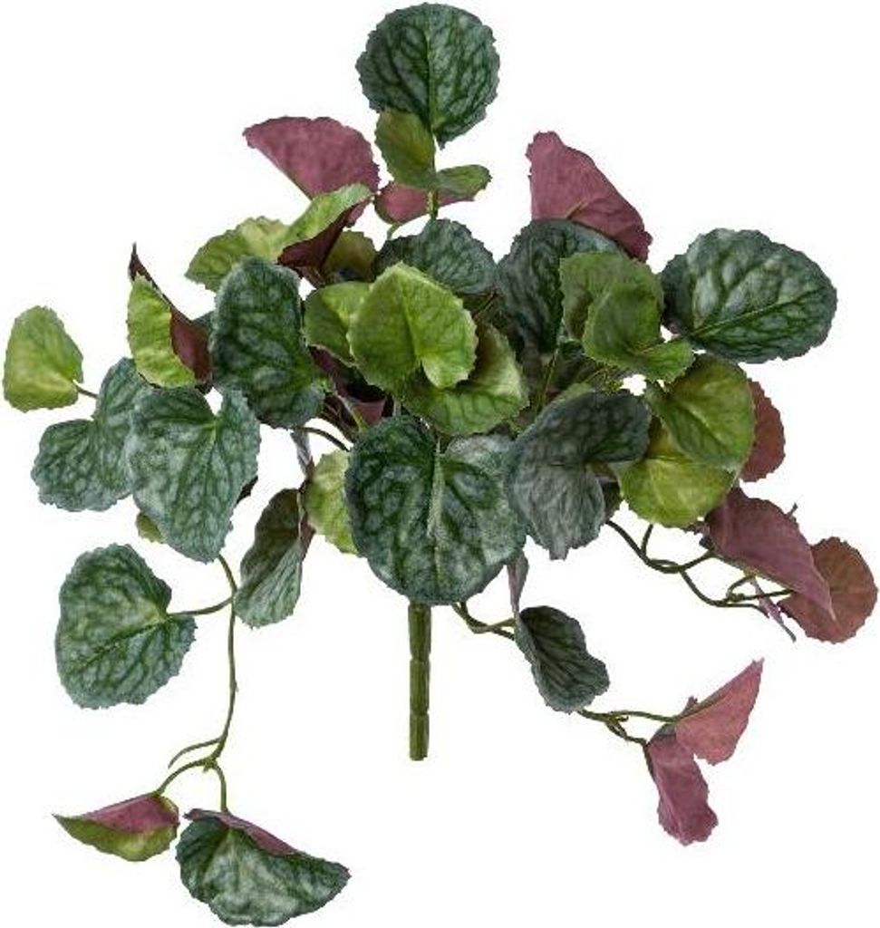 artplants.de Kunstpflanze Peperomie FROHEL, Steckstab, grün-lila, 22,5cm - Künstlicher Zwergpfeffer