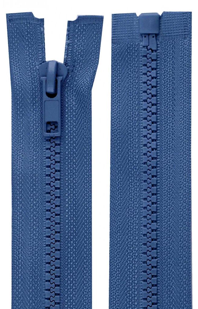 1 Reißverschluss 5mm 45 cm teilbar, Profilreißverschluss, Autolock, jeansblau