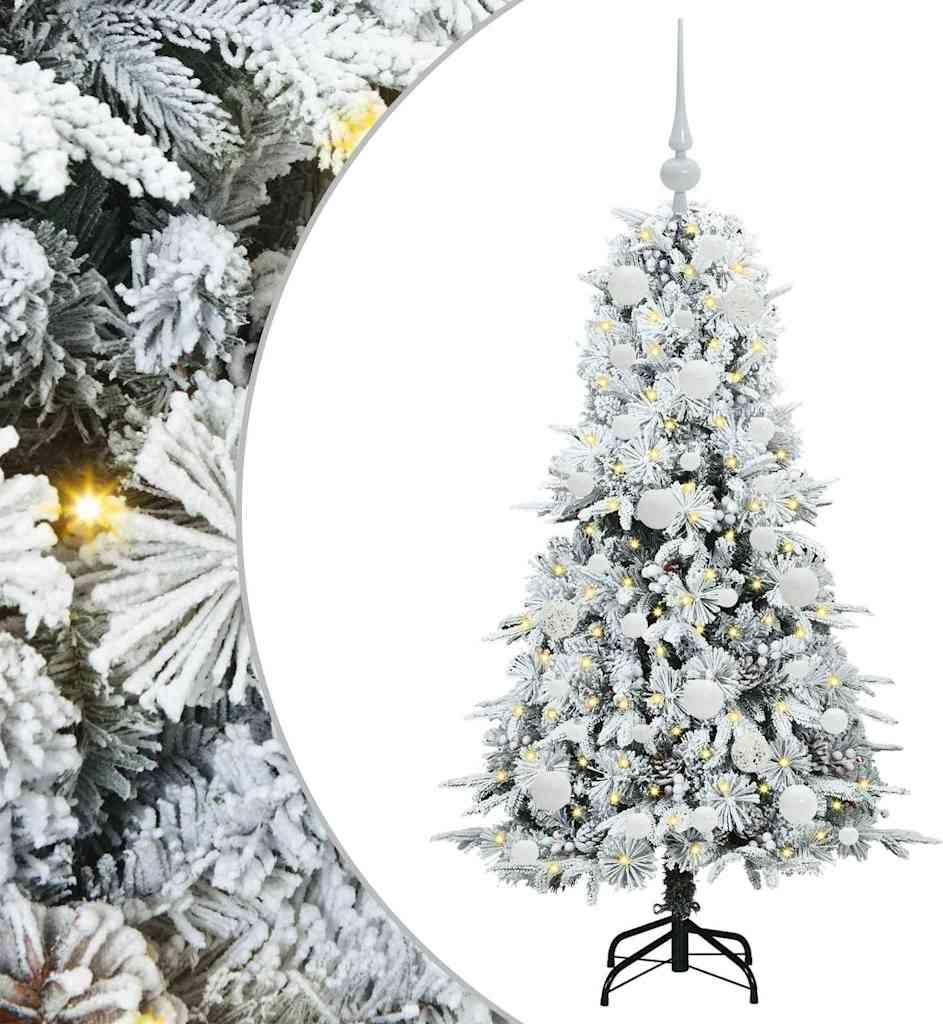 vidaXL Künstlicher klappbarer Weihnachtsbaum Weiß 120 cm PE und PVC