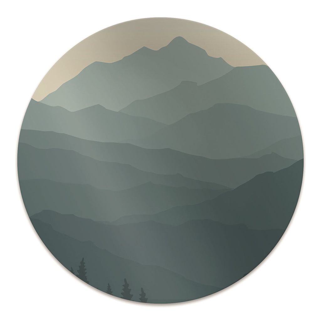 Rundmatte - Stuhlunterlage Bürostuhlunterlage - Rund Ø 100 cm - Bodenmatte - Fußmatte - Wald