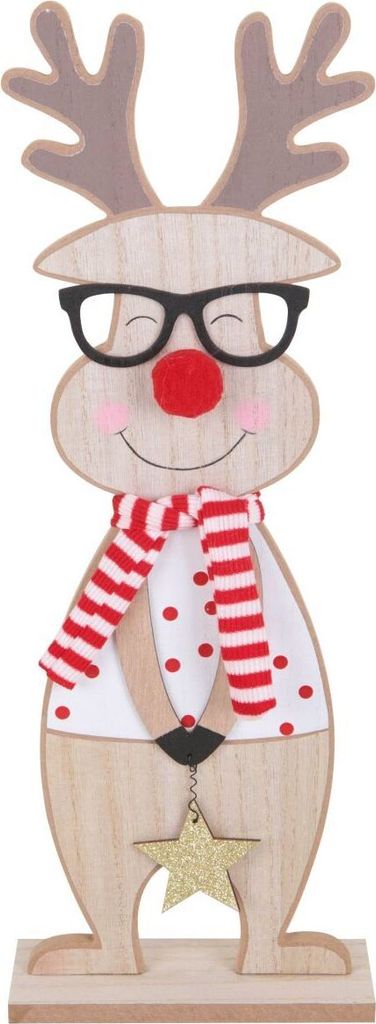 TrendLine Weihnachtsaufsteller Holz Rentier 39 x 14 cm Produktbild 