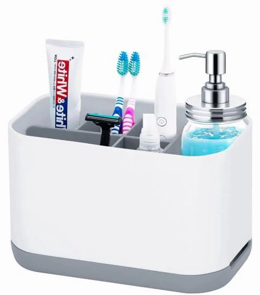 Fini le désordre : organiseur gris 6 compartiments brosse à dents