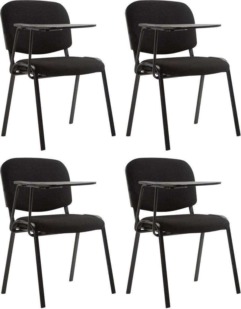 CLP 4er Set Stuhl Ken mit Klapptisch Stoff-Bezug schwarz Produktbild 