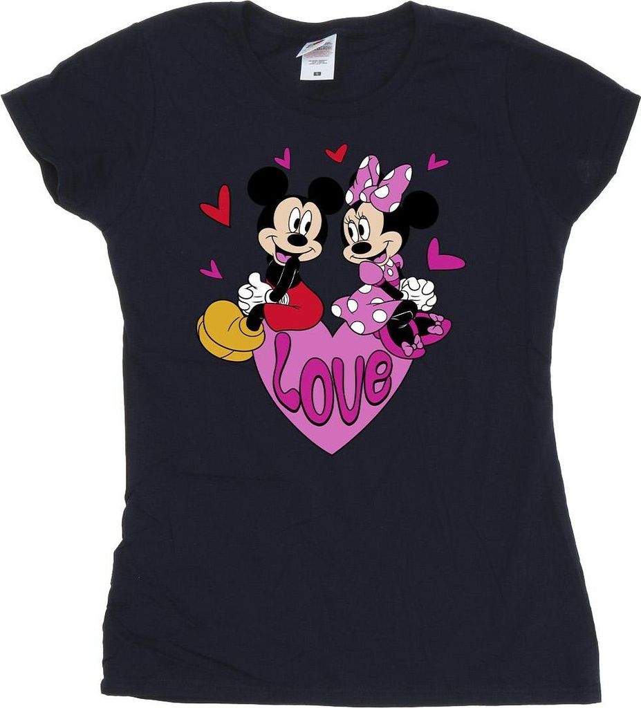 Disney - "Love Hearts" T-Shirt für Damen BI54602 (M) (Dunkles Marineblau)