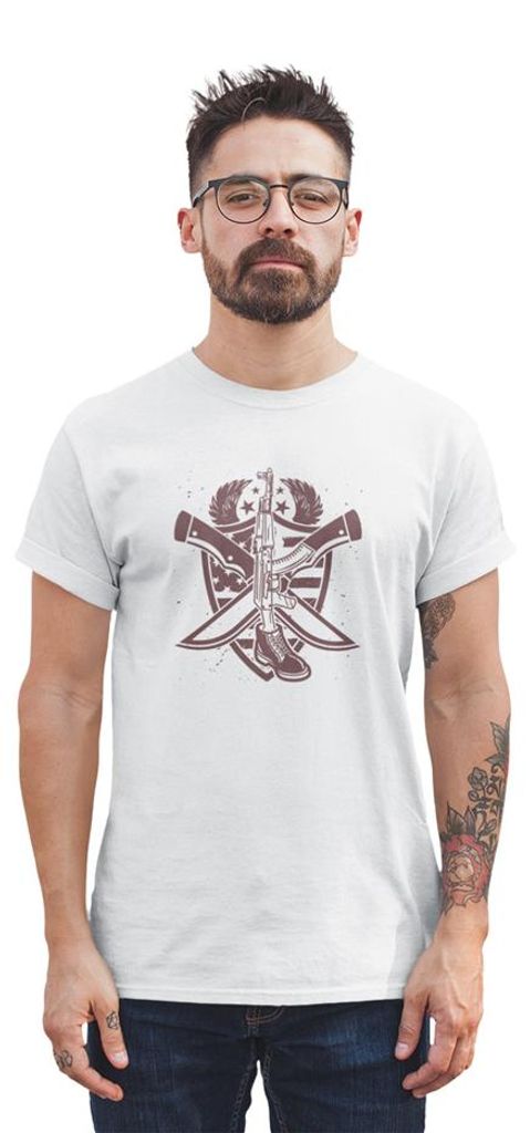 D&B Uni Polo ST00232 Army Weiß-Größe L