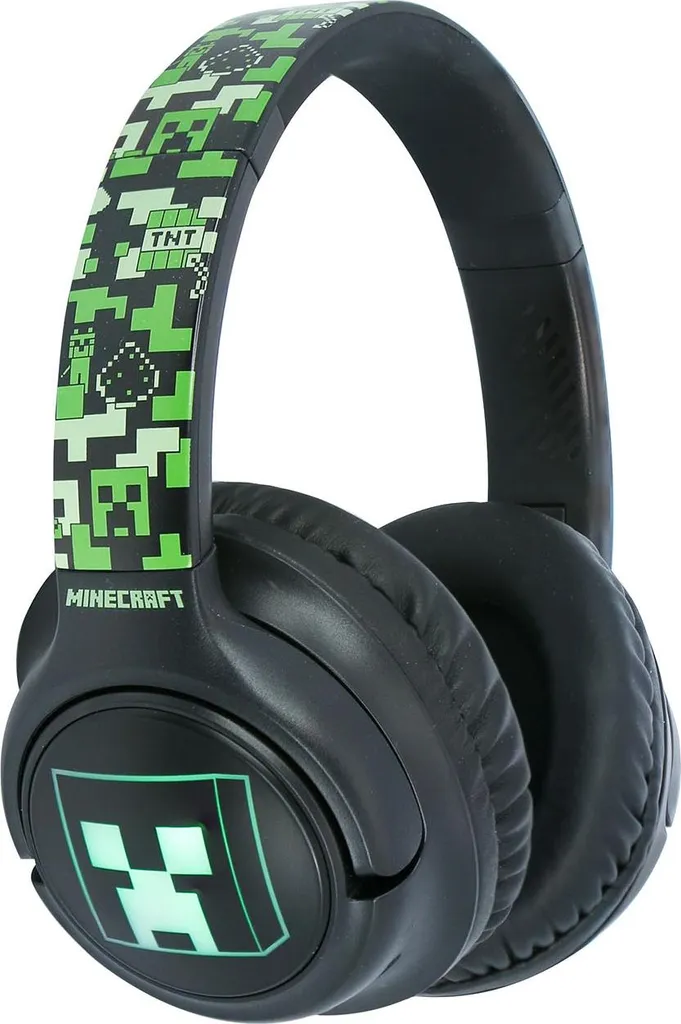 Cuffie Minecraft Wireless Over-Ear LED e AUX Condiviso per Bambini