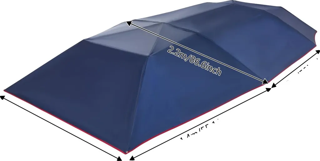 Abri voiture semi-auto anti-chaleur, bâche bleue étanche UV protection