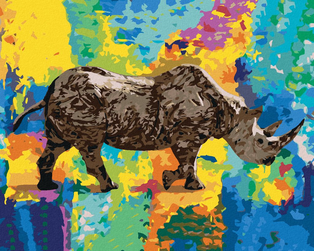 Zuty - Malen nach Zahlen - NASHORN, 40x50 cm, ohne Keilrahmen