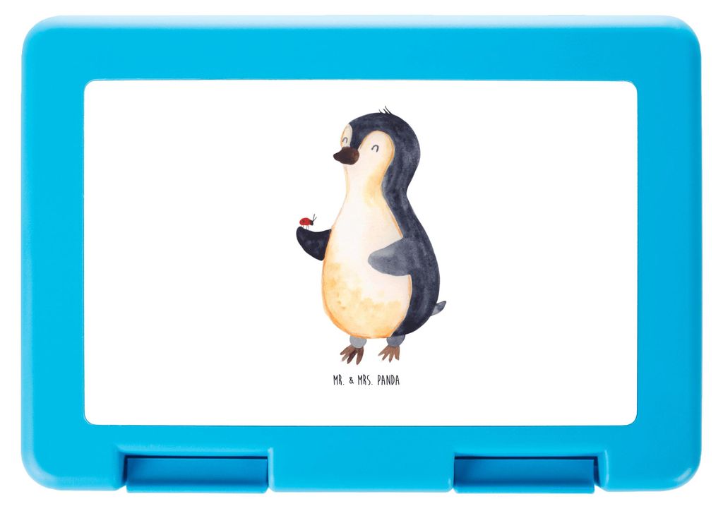 Mr. & Mrs. Panda Snackbox Pinguin Marienkäfer - Weiß - Geschenk, Bentobox, Lunchbox, Kleine Wunder, Liebe, Aufmerksam, Picknickbox, Frühstücksd...