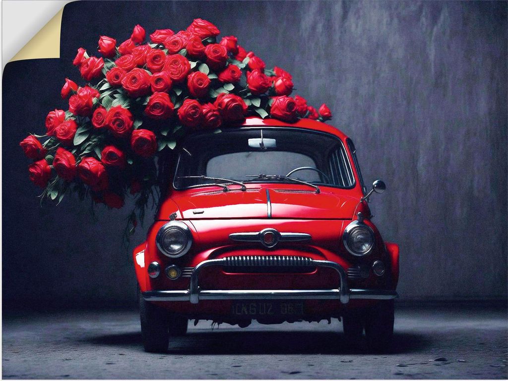 ARTland Wandbild, selbstklebend Rote Rosen für den kleinen Italiener Größe: 80x60 cm