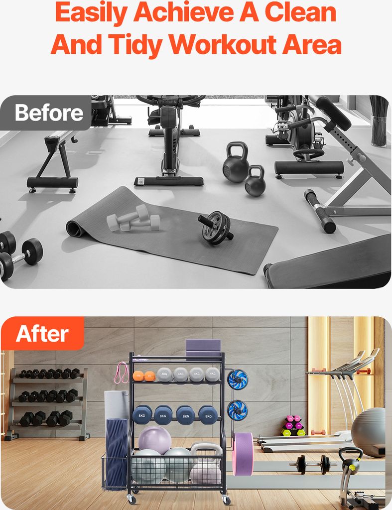 VEVOR Home Gym úložný stojan, ocelový úložný stojan, držák Obrázek produktu 5