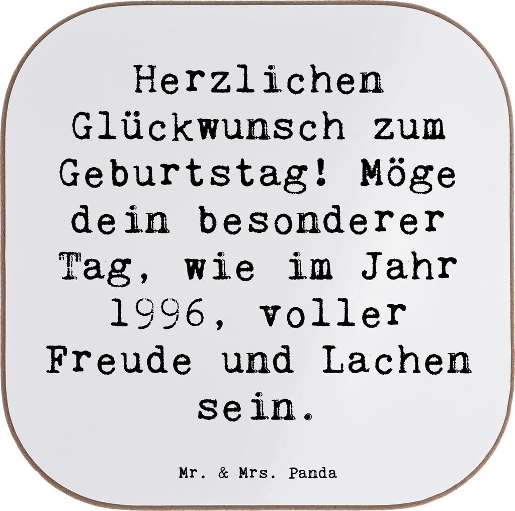 Mr. & Mrs. Panda Tassenuntersetzer Spruch 1996 Geburtstag Freude - Weiß - Geschenk, Geburtstagsgeschenk, Geschenke für, Tischuntersetzer, Happy B...