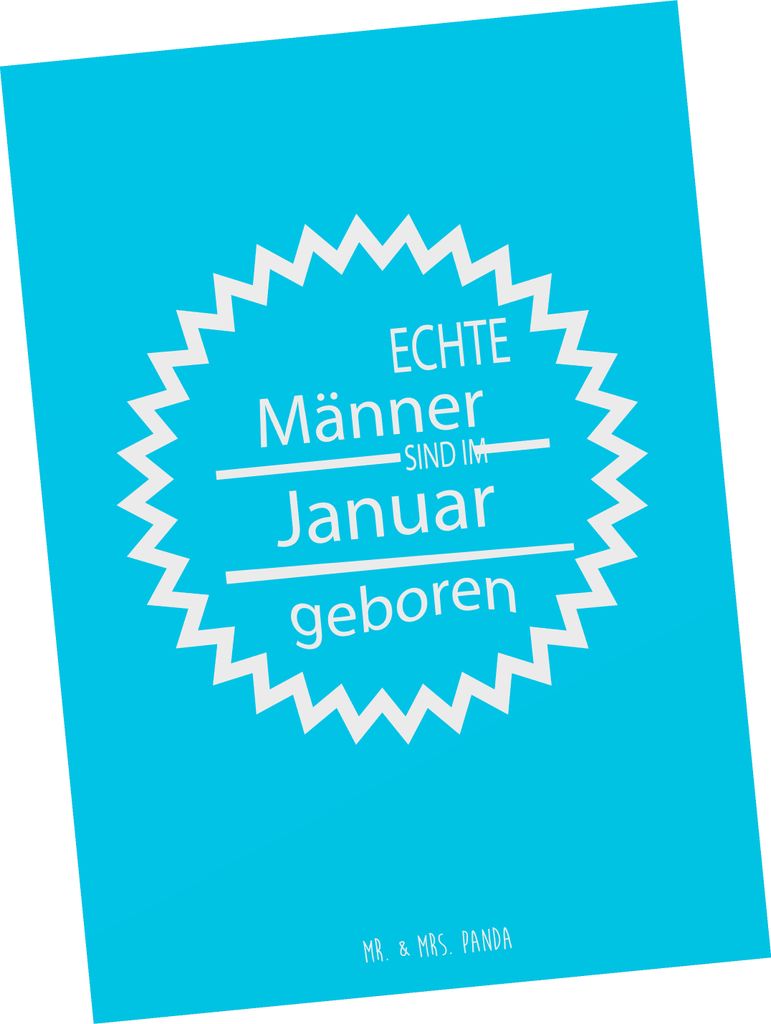 Mr. & Mrs. Panda einzelkarte Januar - Geschenk, Fotokarte, Postkarten, Grußkarte, Ansichtskarten, Kunstkarten, Postkarte