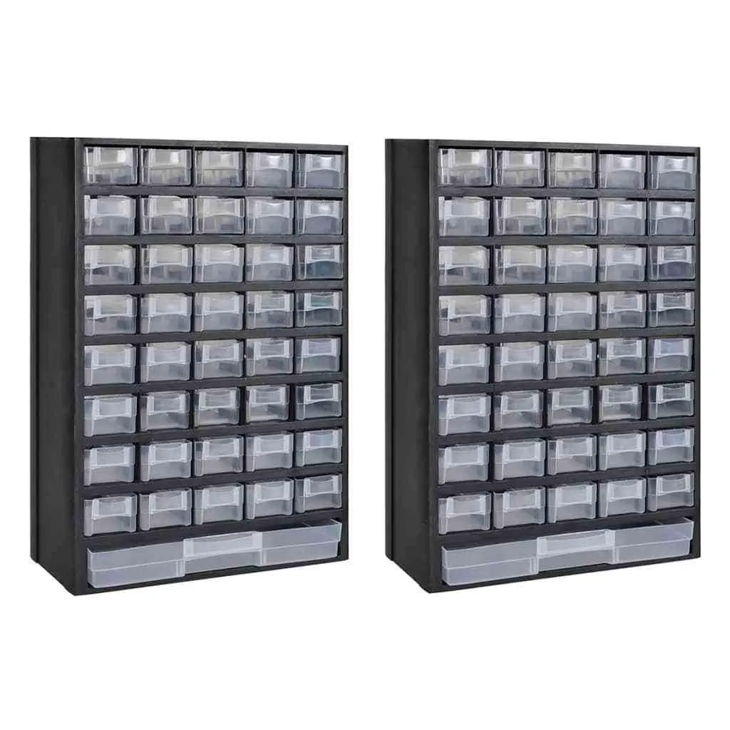 Rangement atelier pour vis et boulons : Lot de 2 boîtes 41 compartiments