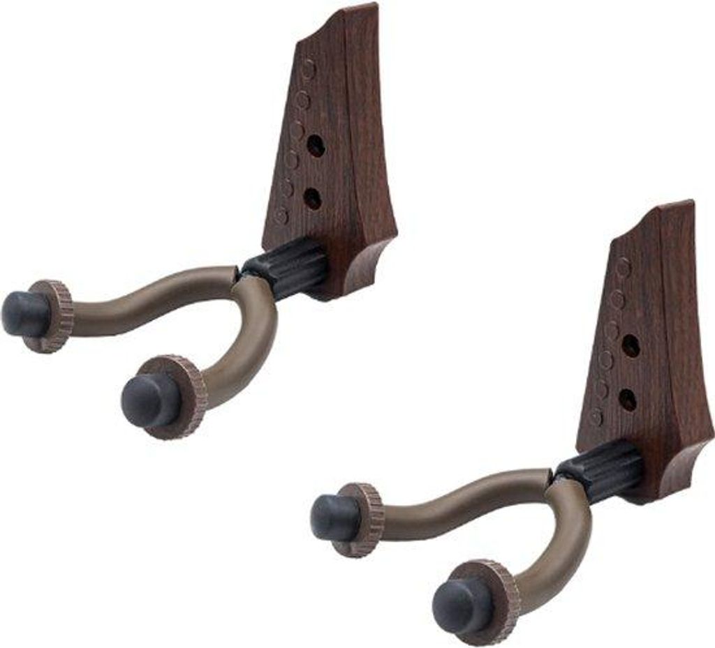 2 Stücke - Gitarrenhalter - Wandhalter für Gitarre - 9*14*12cm - braun - ABS+Stahl+Kunststoff