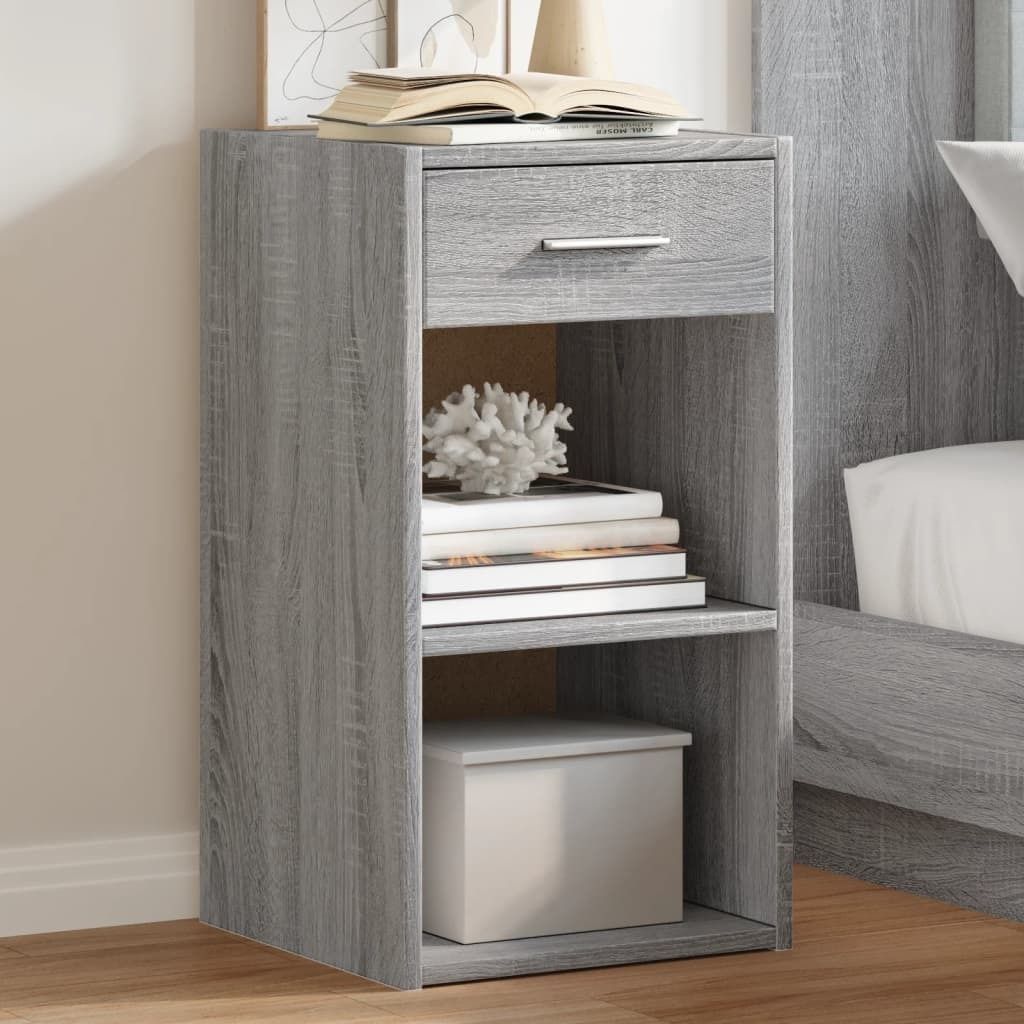 vidaXL Noční stolek Grey Sonoma 35x34x65 cm Materiál na Obrázek produktu 