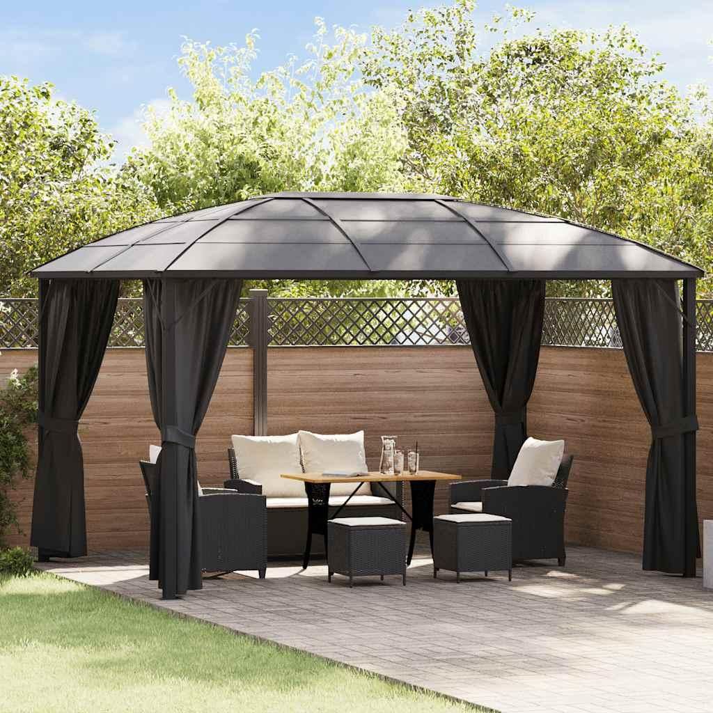 vidaXL Pavillon mit Vorhängen 400 x 300 x 265 cm Anthrazit