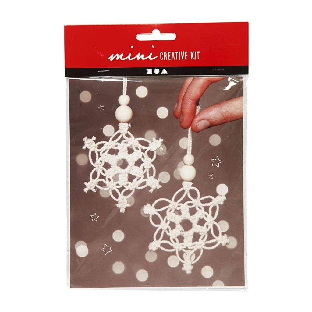 Bastelset Schneeflocken aus Makramee,  inkl. Material u. Produktbild 