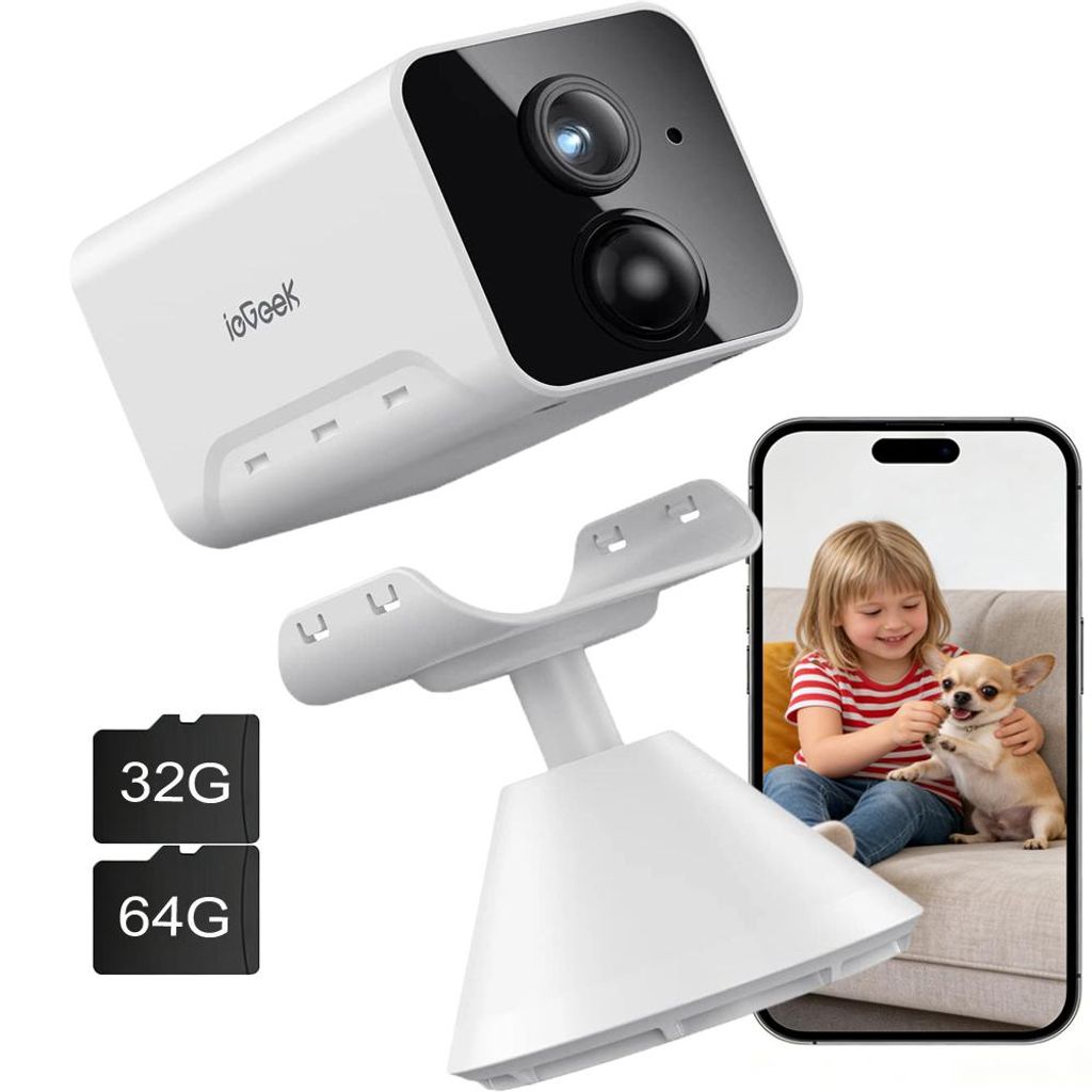 ieGeek WLAN IP Kamera Überwachungskamera Innen 2K 3MP Zwei-Wege-Audio PIR Bewegungserkennung