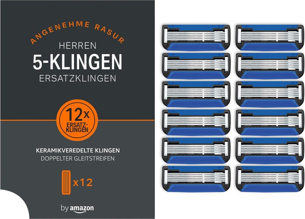 by Amazon 5-fach-Klingen für Herrenrasierer (12 Stück) Produktbild 