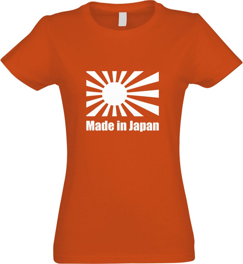Kiwistar - T-Shirt tailliert - Damen - orange - Japan - Flagge - mit Motiv Bedruckt - Funshirt Design - Sport - Freizeit - Damen - XXL