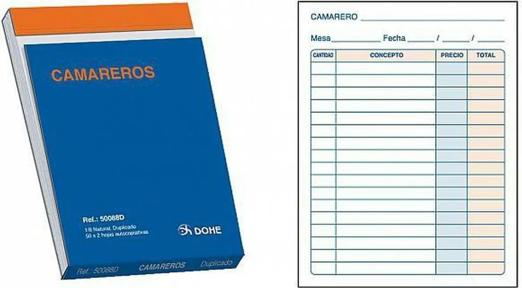 Pack 10 Blocchi Comanda DOHE 50088D 1/8 - 1000 Fogli Totali