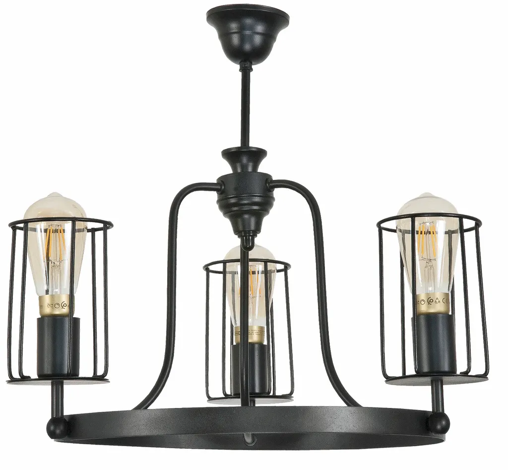 Plafonnier TORI 12-442 en métal noir avec design minimaliste pour loft
