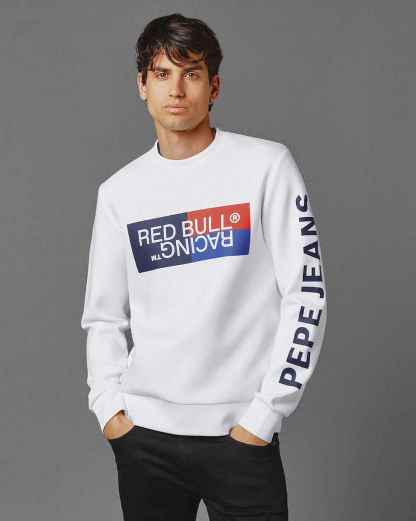 Red Bull Racing Colour Block Graphic Crew Sweatshirt Weiß 2XL Mann Weiß 2XL