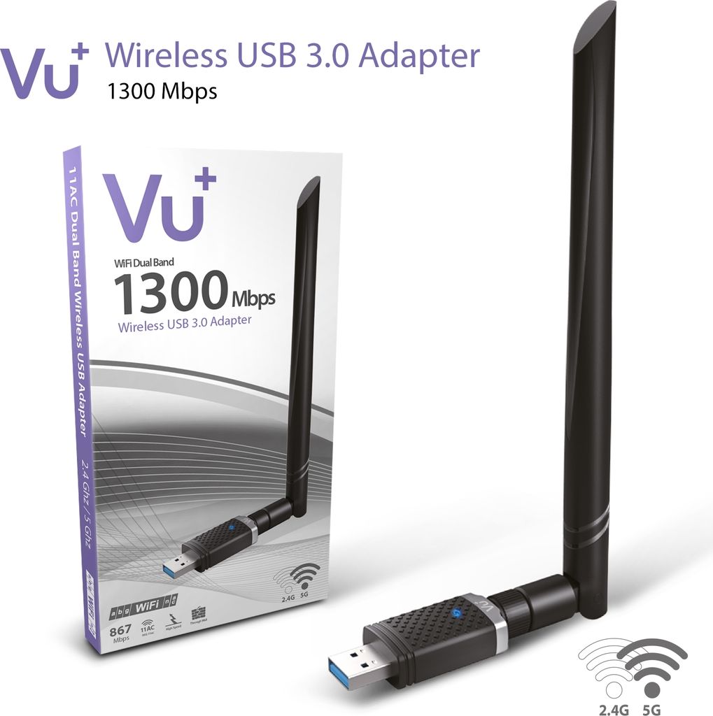 VU+ WLAN Stick 1300 Mbps inkl. 6dBi Antenne