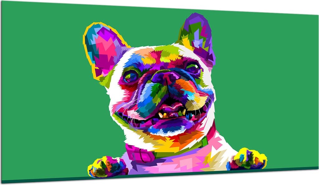 Herdabdeckplatte Glaskeramikkochfeld-Abdeckung Spritzschutz Glas 90x52 Hund
