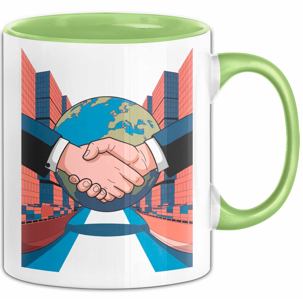 Import Export Händler Tasse Geschenk Lustige Geschenkidee Spruch Für Globale Händler (Grün)