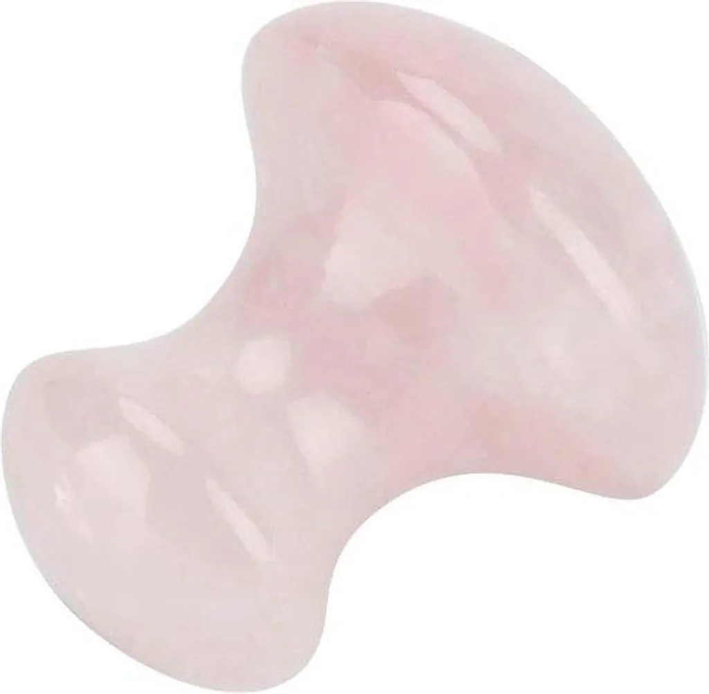 Gua Sha Quartz Rose Forme Champignon - Massage Relaxant Visage et Cou