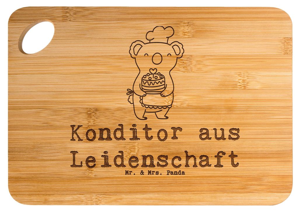 Mr. & Mrs. Panda Holzbrett Konditor Leidenschaft - Transparent - Geschenk, Lustig, Hackbrett, Bäcker, Frühstücksbrett, Spruch, Frühstücksbrett...