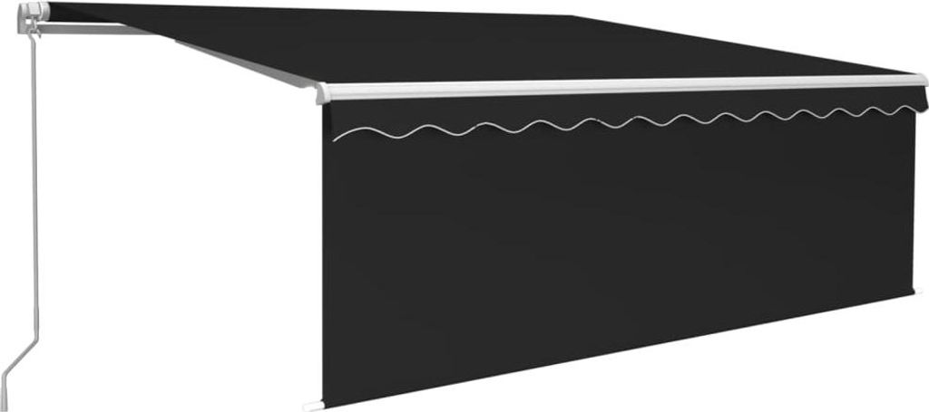 vidaXL Markise Manuell Einziehbar mit Rollo 4,5x3 m Anthrazit