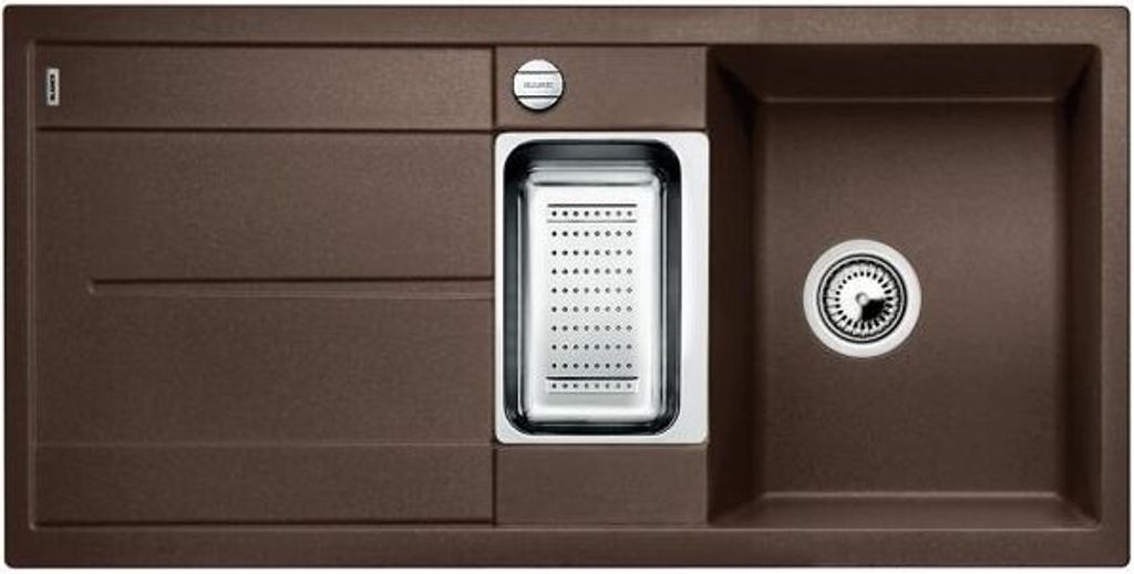 BLANCO METRA 6 S-F Einbauspüle SILGRANIT cafe ab 60 cm mit Ablauffernbedienung, mit Zubehör - inkl.