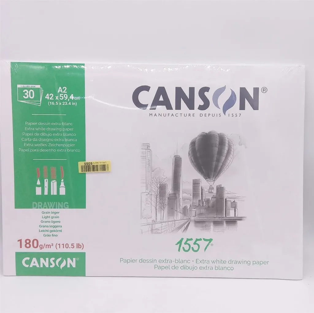 Canson Pad 1557 A2 Drawing Pad 180g | 30 Sheets Extra White - 2