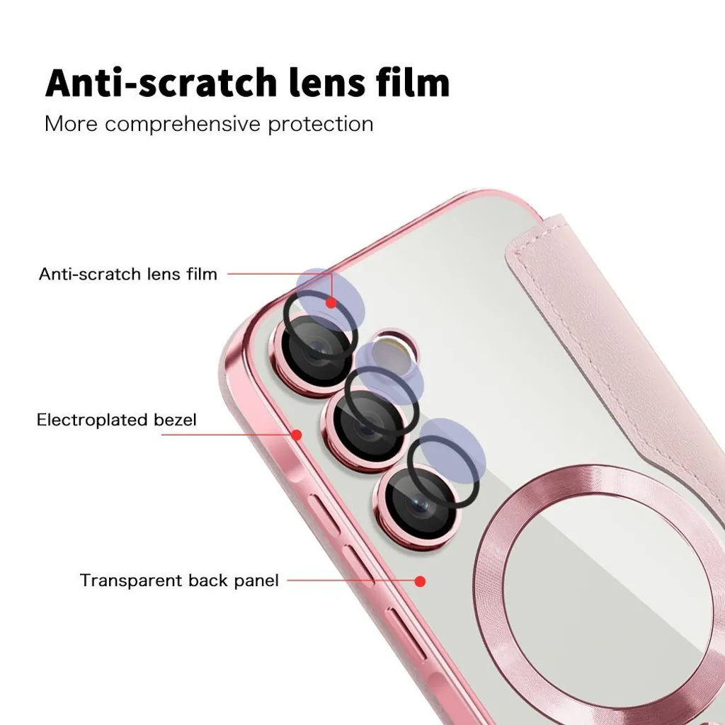 Custodia Samsung A35 MagSafe Rosa: Protezione Fotocamera e Portacarte - 7