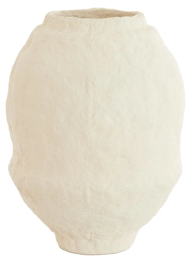 Grand vase de sol LEANO crème mat 60cm, accessoire design Light & Living
