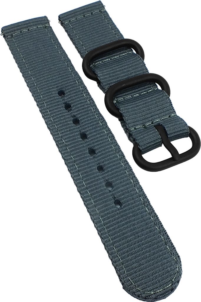 Minott Uhrenarmband grau Textil gleichlaufend Metallschlaufen , Stegbreite:18mm