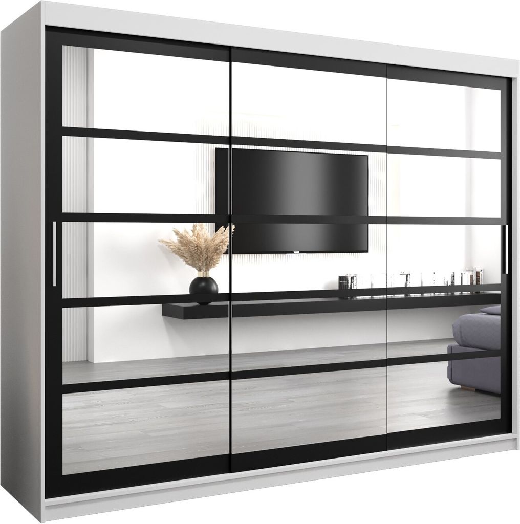 Kleiderschrank, Schiebetürenschrank Schlafzimmer, Schrank mit Spiegel ROMA 2 250 cm