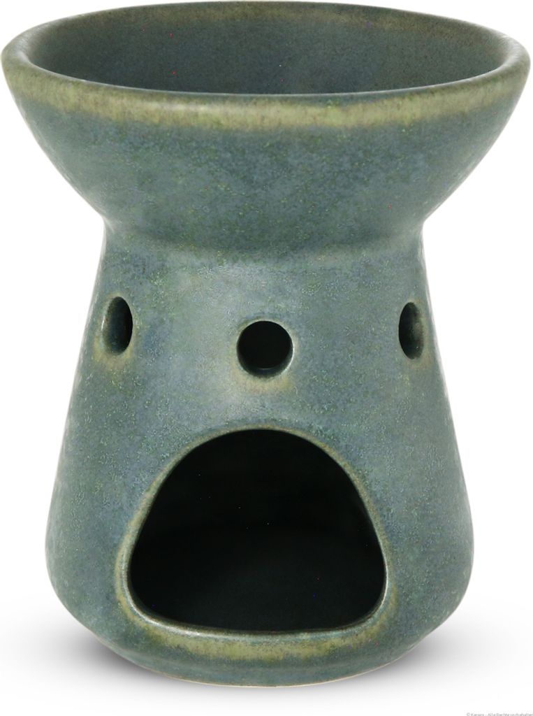 Original Bunzlauer Keramik Aromalampe Duftlampe Öllampe Ø8,9 cm, H=10,4cm Design ZIELON (grün)