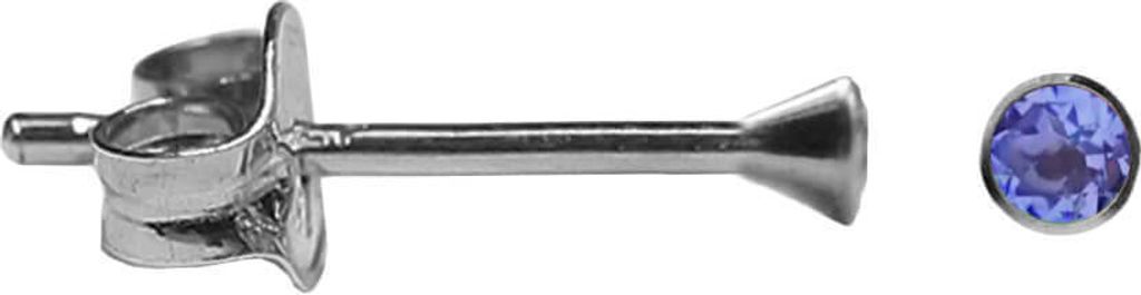 Kelchohrstecker 925 Sterling Silber mit Zirkonia in blau 2-5mm Größe - 3 mm