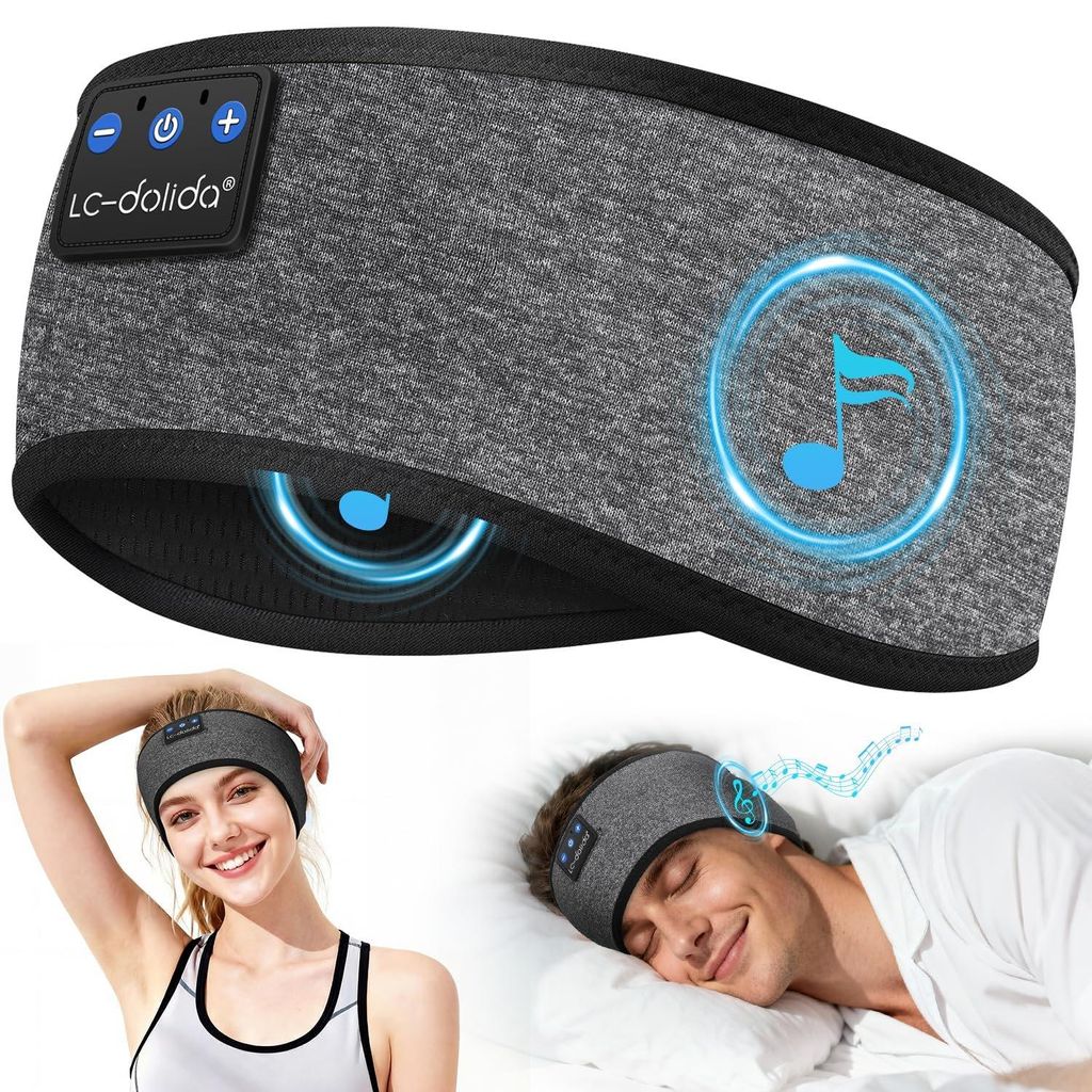 Schlafkopfhörer Bluetooth Sport Stirnband 15h Akku und Produktbild 
