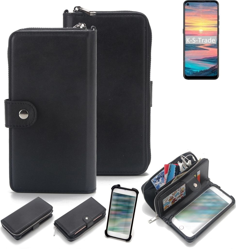 K-S-Trade 2in1 Handyhülle Schutzhülle kompatibel mit Oukitel K9 Pro & Portemonnee Cover Handy Hülle Case Etui Geldbörse Wallet Bookstyle Hülle