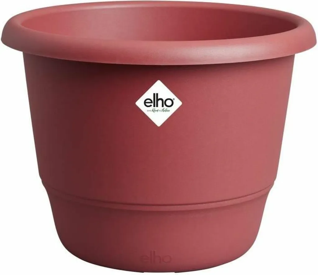 Cache-pot rond Elho rouge 30 x 29,5 cm pour jardin, balcon et terrasse